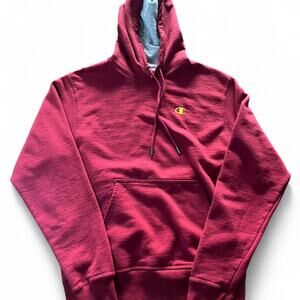 Champion Burgundy Hoodie- Small Authentic Athleticwear Spellout Logo